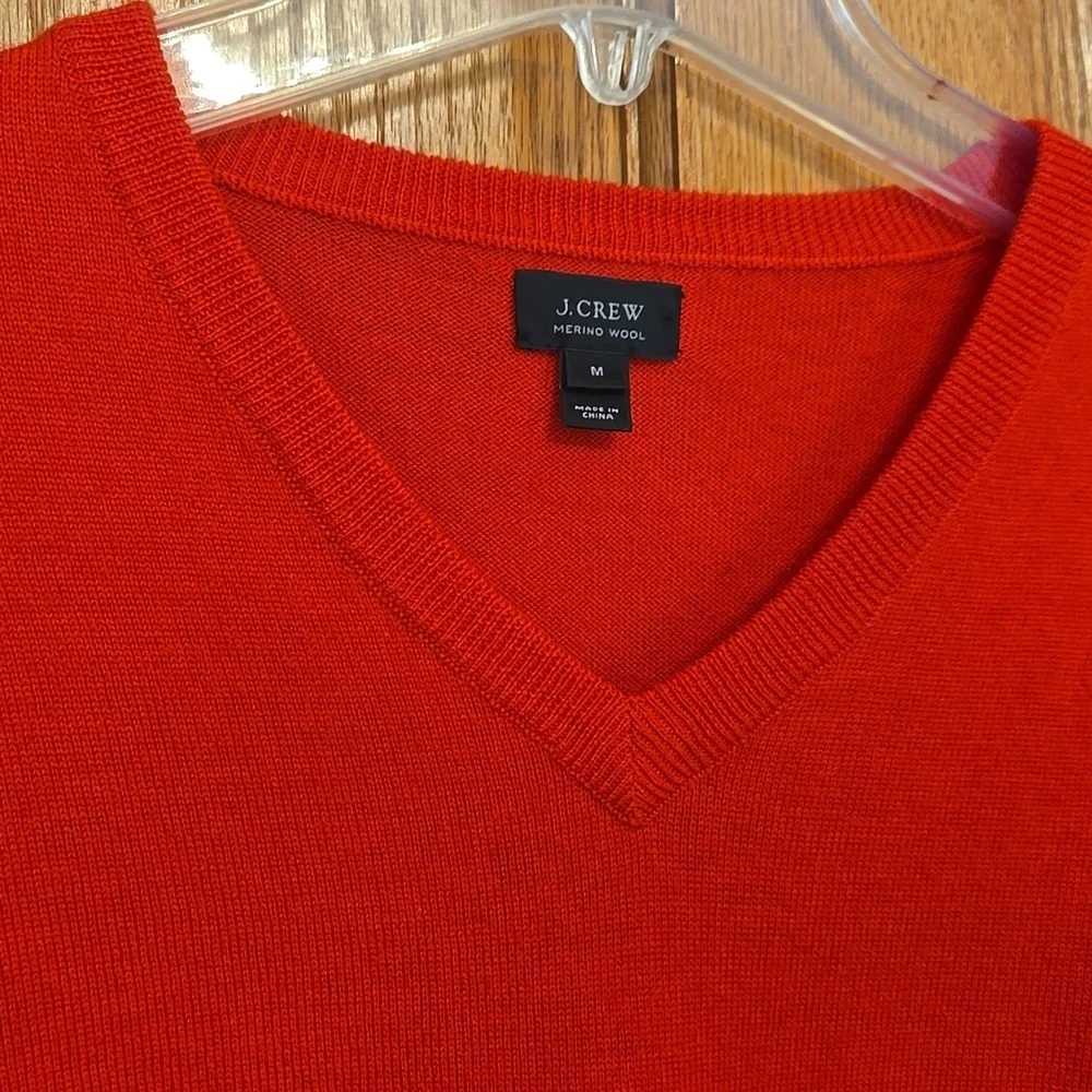 J.Crew Men's Merino Wool Sweater in Tomato Red MEDIUM